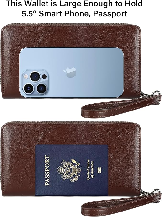 Small Compact Women Wallet RFID Blocking Genuine Leather Bifold Purse with ID Windows - Image 7