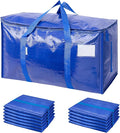 TICONN 12 Pack Extra Large Moving Bags Heavy Duty with Zippers & Carrying Handles, Durable Storage Bags Moving Boxes for Closet Organizers and Storage (12 Pack, Blue) by TICONN