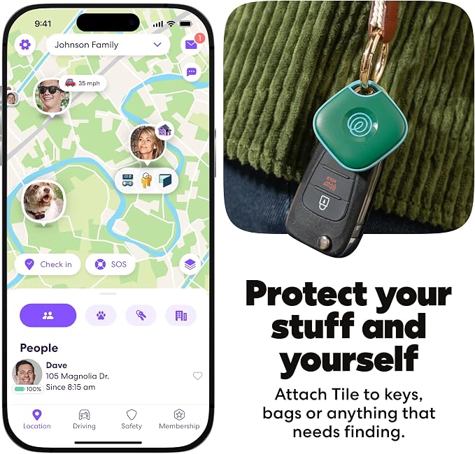 Life360 Tile - Bluetooth Tracker, Keys Finder and Item Locator for Keys, Bags and More. Phone Finder. Both iOS and Android Compatible. 1-Pack (Green Surf) - Image 3