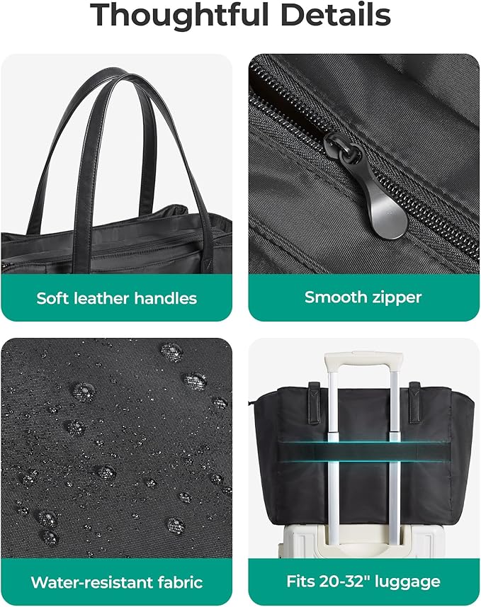 BAGSMART Tote Bag for Women with Compartments, Work Tote Bag with Zipper Women Purse Crossbody Shoulder Handbag with Strap - Image 6