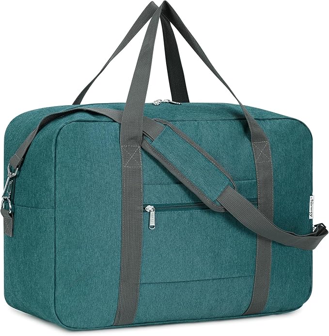 For Spirit Airlines Personal Item Bag 18x14x8 Foldable Travel Duffel Bag Tote Duffle Carry on Luggage for Women and Men 30L (Teal) by Narwey