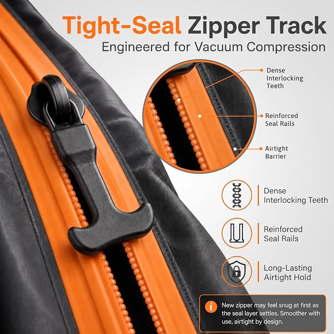 Travel Vacuum Bags With Pump, 3 Pack 22L Compression Kit For Clothes | IPX8 Waterproof; 3-5 Minute Compression; USB-C Cordless Pump; Up To 60-Minute Runtime; Saves Up To 60% Space; Airtight Seal - Image 3