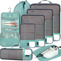 BAGAIL 4 Set/6 Set/8 Set Compression Packing Cubes Travel Accessories Expandable Packing Organizers(HalfMesh,8-DustyBlue) by BAGAIL