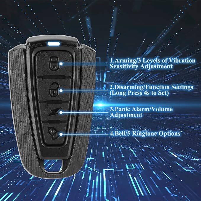 ROCKBROS 115dB Bike Alarm with Remote Vibration Motion Sensor Anti-Theft | IPX5 Waterproof, Wireless Remote Control, Vibration Anti-Theft Security System, Fit eBike Motorcycle Bicycle - Image 6