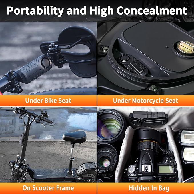 WSDCAM Wireless Bike Alarm with Remote, Rechargeable 113dB Loud Bicycle Alarm System Anti Theft, IP65 Waterproof, Bike Alarms for E-Bikes, Motorcycles, Scooter, Outdoor Riding and Cycling Safety - Image 9