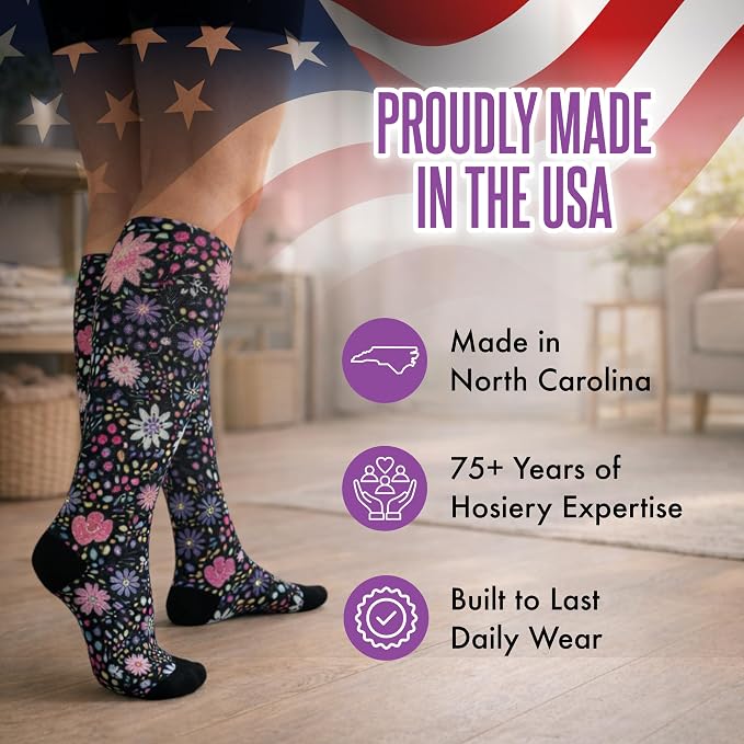 Crazy Compression Socks, Comfortable Support Socks for Recovery, Travel, Hiking, and Long-Hour Comfort w/Fun Designs - Image 6
