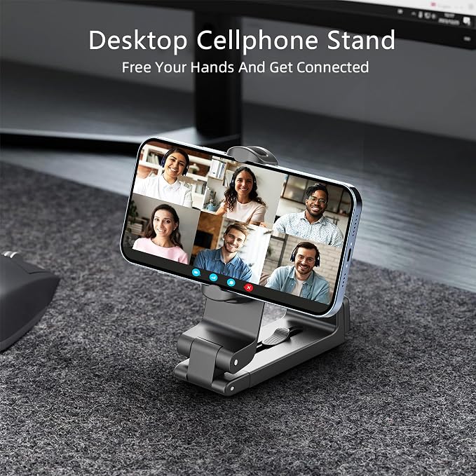 CreaDream 1 Pack Airplane Phone Holder, 360° Rotation Phone Mount for Travel Essentials, Adjustable Handsfree Phone Stand for Flight Desk, Pocket Size Compatible with All 4.7-6.9 inch Phones - Image 5