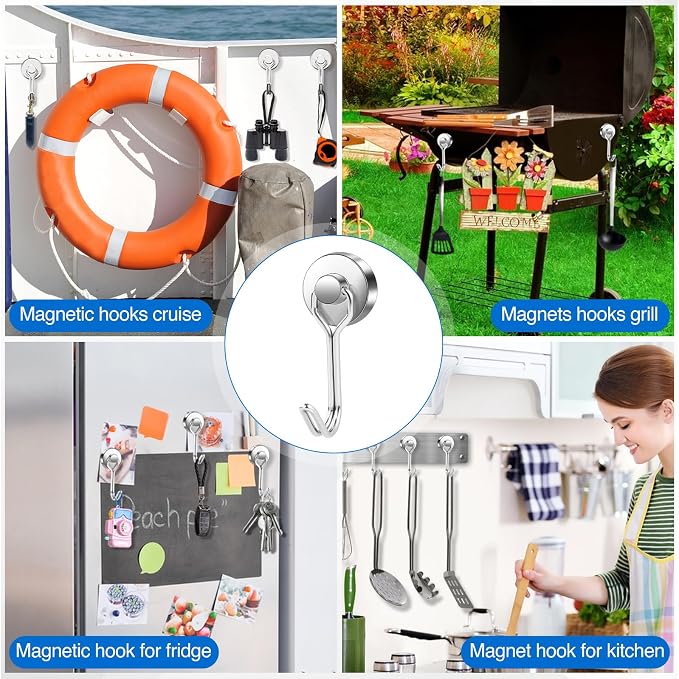LOVIMAG Swivel Magnetic Hooks, 40LBS, Pack of 6 | Cruise Cabin Ship Essentials 2026, Heavy Duty Magnets for Refrigerator, Classroom, Kitchen, Hanging Mug - Image 7