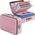 DocSafe Fireproof Document Box Hard Case with Lock ＆ Accordion File Folder | Fire and Water Resistant Safe Box,File Organizer,Multi-Pocket,Home Office Travel Storage for Important Document,Laptop,Pink by DocSafe