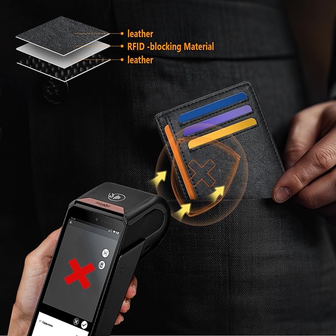 Travelambo Slim Minimalist Wallet for Men, RFID Blocking Credit Card Holder, Front Pocket ID Card Case, Gifts for Men, Husband, Boyfriend, Teenage - Image 4