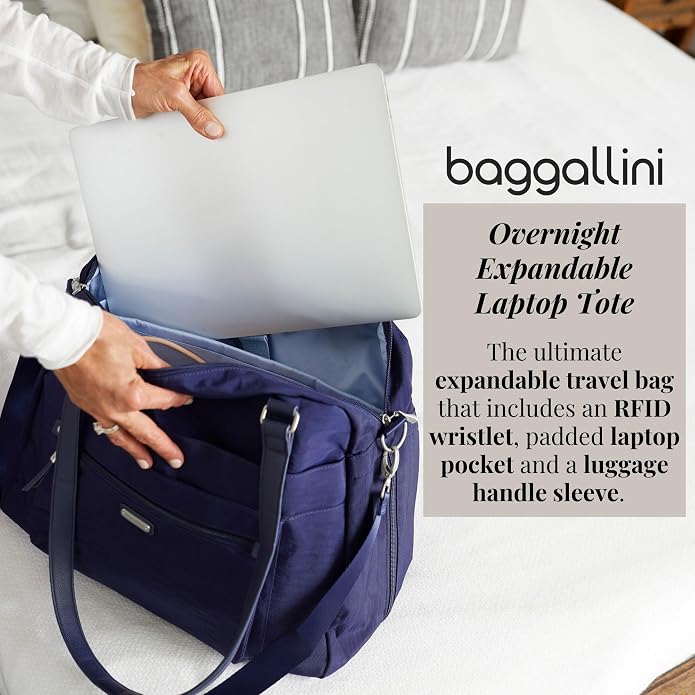 Baggallini Overnight Expandable Laptop Tote with RFID Phone Wristlet - Image 3