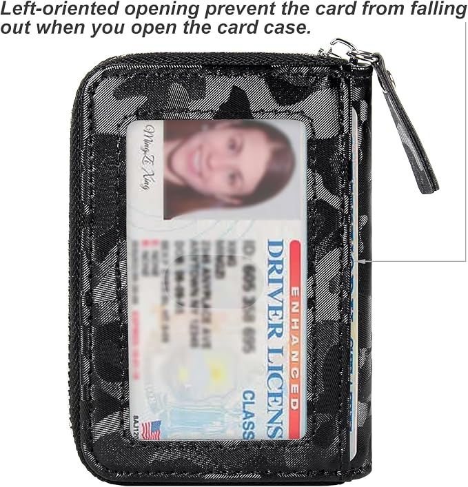 Credit Card Wallet, RFID Card Case Wallet, Zipper Card Cases Holder for Men Women, RFID Blocking, KeyChain Wallet, Compact Size Card Organizer Case for Women - Image 2