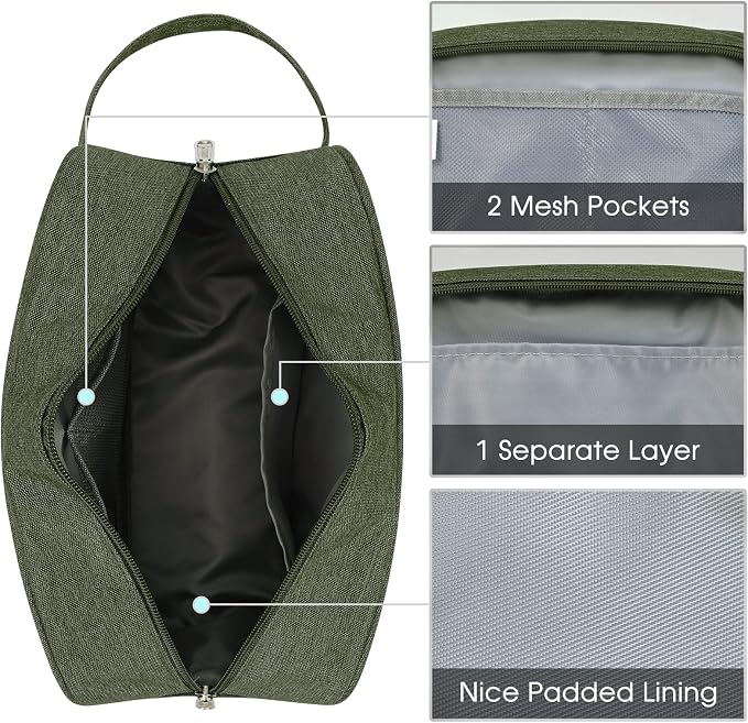 Narwey Travel Toiletry Bag for Women Traveling Dopp Kit Men Travel Bag for Toiletries Cosmetic Bag Makeup Bag Medicine Bag for Traveling (Army Green) - Image 5