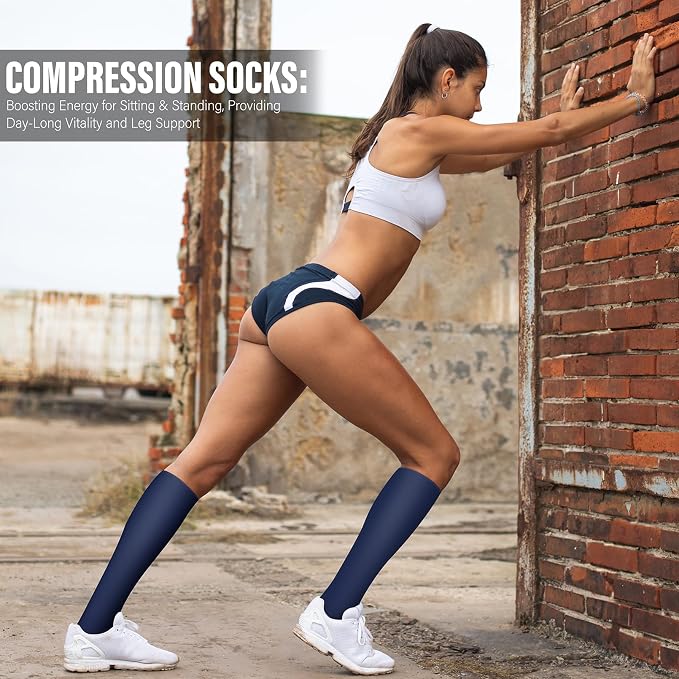 WITHYOU 3 Pairs Compression Socks for Women & Men 15-20 mmHg,Best Support for Nurses Running Hiking - Image 5