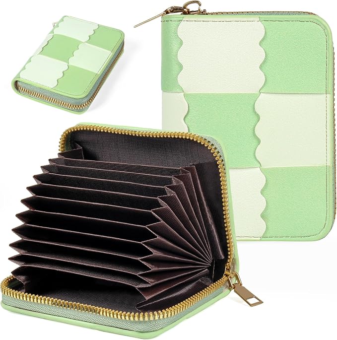 Credit Card Wallet, RFID Card Case Wallet, Zipper Card Cases Holder for Men Women, RFID Blocking, KeyChain Wallet, Compact Size Card Organizer Case for Women by Ecovision