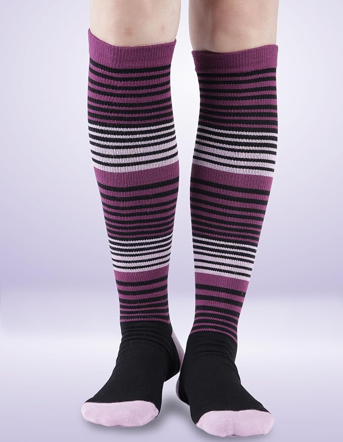 +MD 3 Pairs Bamboo Viscose Compression Socks for Women Men 15-20mmHg Knee High Support Stockings for Pregnancy Nurse Travel - Image 5