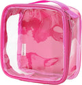 Clear TSA Approved 3-1-1 Travel Toiletry Bag for Carry On/Quart Size Transparent Liquids Pouch for Airport Security/Reusable See Through Vinyl & PVC Plastic Organizer Men Women (Pink) by EzPacking