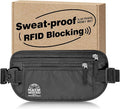 Money Belt for Travel, Passport Holder, RFID Blocking, Sweat-Proof, Black | 3rd Gen Hidden Waist Wallet Anti Theft to Protect Cash, Credit Cards and Documents Under-Clothes for Men & Women, Bamneat by Bamneat