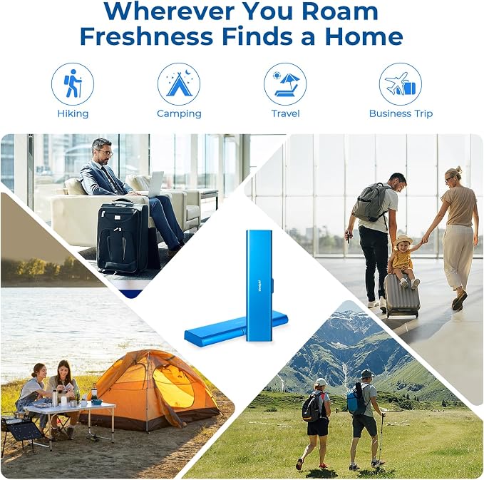 Wider Aluminum Toothbrush Travel Case, Portable Travel Toothbrush Holder, Durable Manual Toothbrush Box Container for Traveling, Bathroom, Camping, Business Trip, Blue - Image 9