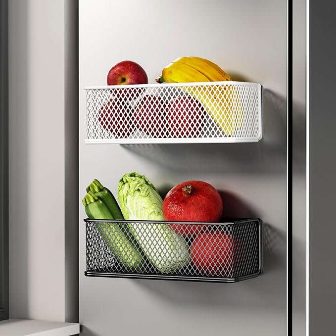Magnetic Shelf Fridge Basket Bin for Whiteboard Washer Dryer Locker Cabinet | No Drilling Or Tools Needed, Reusable Magnet Organizer Classroom Office Home Kitchen Laundry Storage Rack Container Holder - Image 3
