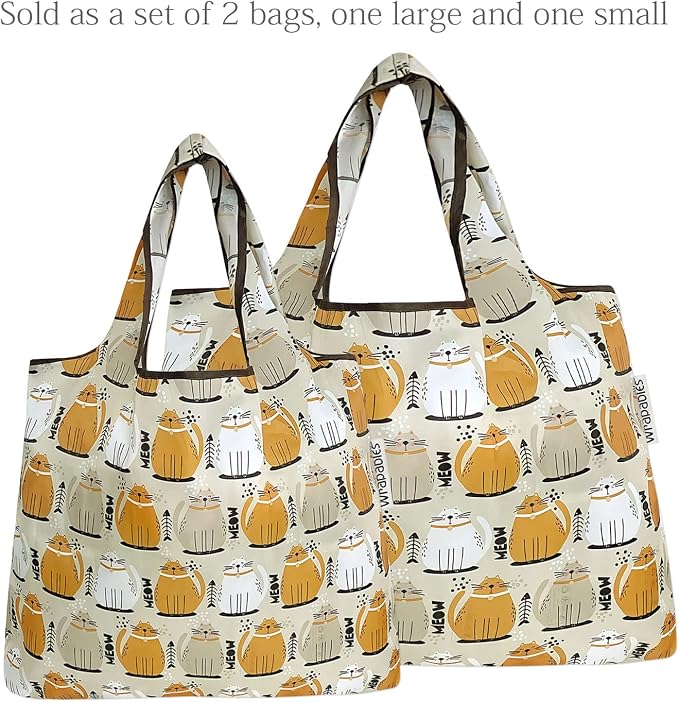 allydrew Large Foldable Tote Nylon Reusable Grocery Bags - Image 4