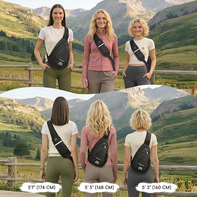 Seektop Anti Theft Crossbody Bag for Women RFID Blocking Sling Bag 7L | Waterproof Sling Daypack with Phone Pouch, Lightweight 400D Nylon, Small Chest Pack, Shoulder Backpack for Travel Hiking Men - Image 8
