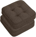 GOFORIT Chair Cushions Set of 2,Tufted Shredded Memory Foam Chair Pads, Non-Slip Seat Cushions with Removable Cover, 16'' x 16'', 2 Pack,Brown by Unknown
