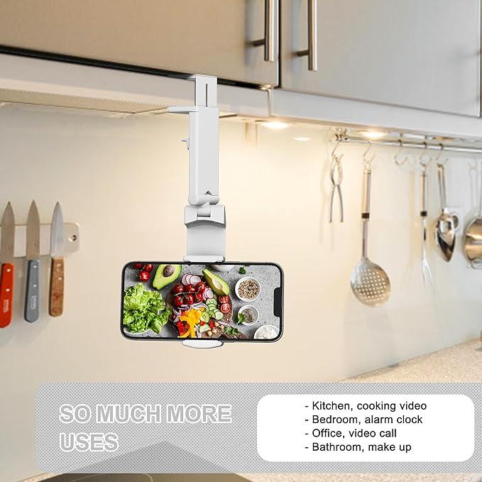 Perilogics Airplane Phone Holder Mount Universal in Flight Hands Free Viewing with Multi-Directional Dual 360 Degree Rotation (White) - Image 4