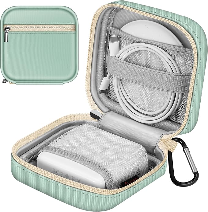 FINPAC Charger Case for MacBook, Small Electronic Organizer Pouch Bag | Portable Travel Storage for MacBook Power Adapter, Laptop Accessories, Magic Mouse, USB Drives, Gadgets, LightGreen by FINPAC
