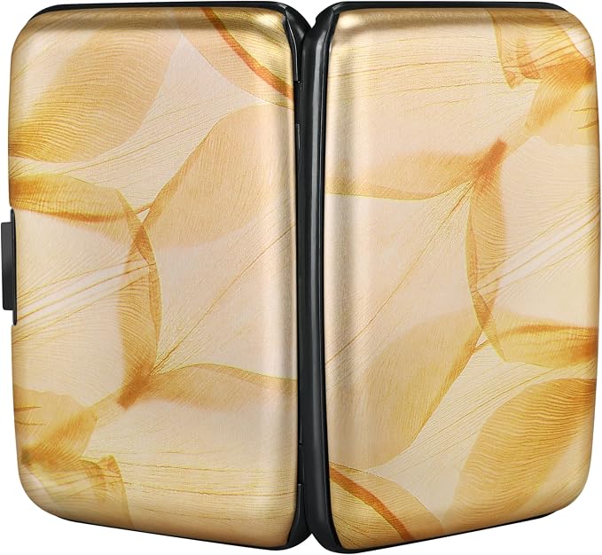 RFID Aluminum Wallet Credit Card Protector Case Holder for Men Women | Mini RFID Aluminum Wallet Credit Cards Holder Business Card Case Metal ID Case for Men Women(Autumn Leaves) - Image 3