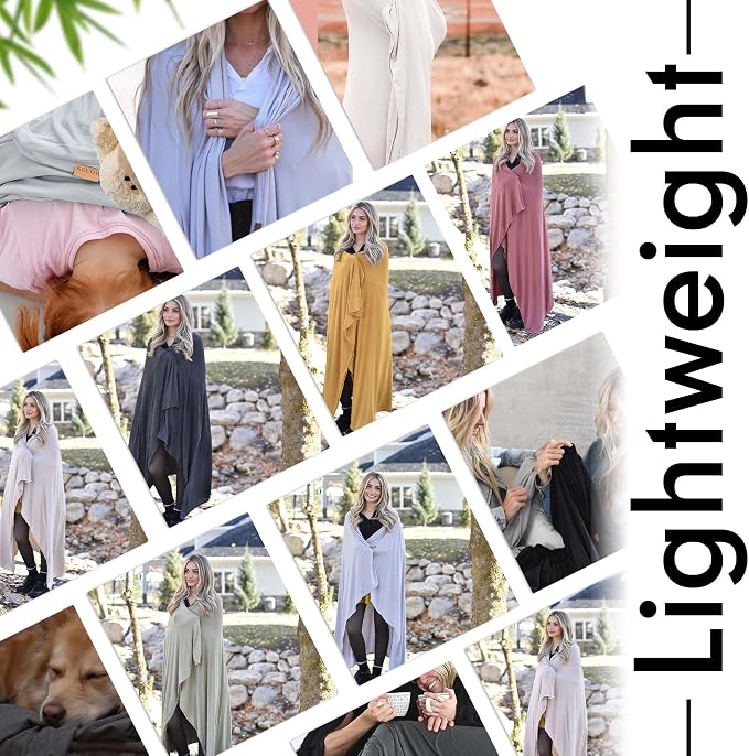 Luxury Cooling Travel Blanket - Stretchy, Lightweight Soft & Breathable Shawl Wraps for Women - Image 3