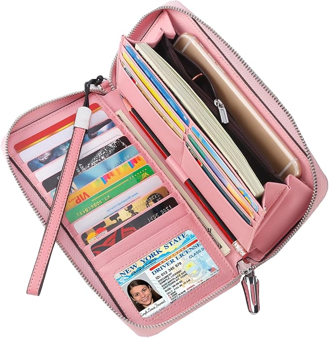 Small Compact Women Wallet RFID Blocking Genuine Leather Bifold Purse with ID Windows - Image 2