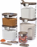 ProKeeper+ Airtight Food Storage Container Set – Clear Plastic Flour and Sugar Canister Set with Magnetic Accessories for Kitchen Organization (Taupe, 9-Piece) by Unknown