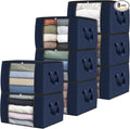 8 Pack Storage Bags for Clothes Blanket Storage Bins with Lids | Foldable Closet Organizers with Zippers,Window and Handles,Fabric Storage Bins for Sweater,Comforter,Bedding,Dorm essentials by Fabtotes