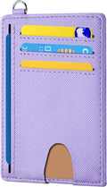 Mayski Slim Wallet, Credit Card Holder for Women, Minimalist Front Pocket RFID Blocking Card Cases, Small Wallet Women Men(Cross Light Purple) by SLIMELEGANCEPERSONIFIED