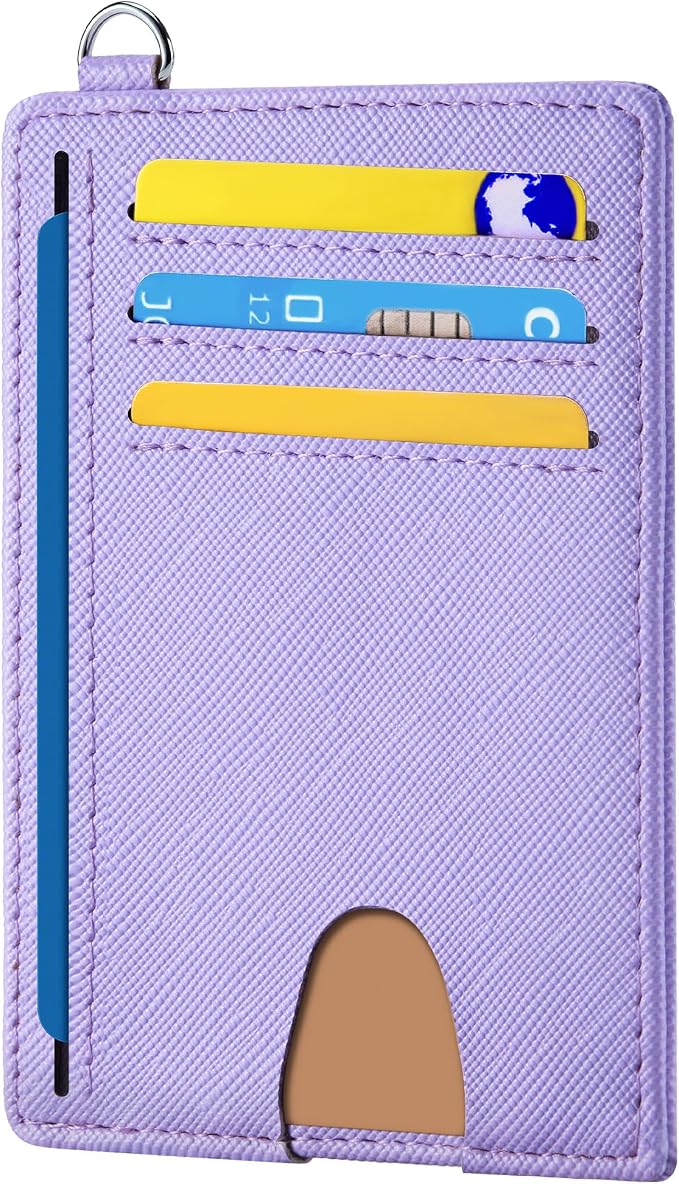Mayski Slim Wallet, Credit Card Holder for Women, Minimalist Front Pocket RFID Blocking Card Cases, Small Wallet Women Men(Cross Light Purple) by SLIMELEGANCEPERSONIFIED