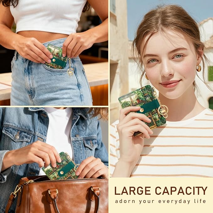 Jogjam Plants Flower Rfid Girls Teen Women Wallet, Small Credit Card Holder | PU Leather Bifold Cash Zipper Coin Pocket ID Window, for Female Ladies Teen Girls Girly Gifts - Image 2