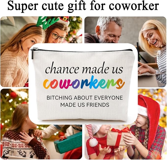 ZUYUROU Coworker Leaving Gifts for Women，Work Besties Gifts for Women, Chance Made Us Coworkers, New Job, Going Away, Retirement, Farewell Gifts for women Cosmetic Bag - Image 3