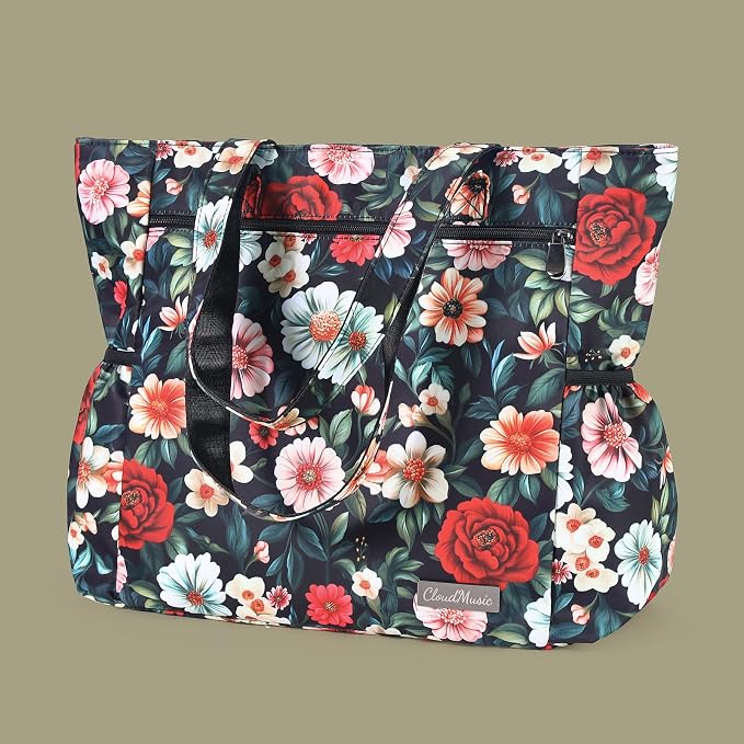 CLOUDMUSIC Shoulder Tote Bag For Nurses Teachers Work Gym Travel Beach Women With Large Capacity Waterproof - Image 3