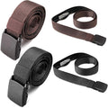 2 Pcs Money Belts for Travel for Men with Hidden Money Pocket Travel Security Belt Nylon Anti Theft Wallet with Plastic Buckle for Dad Business Outdoor Work Boyfriend, Coffee and Black by Eurzom