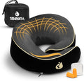 Neck Pillow Airplane - Travel Pillow - Comfortable and Ergonomic Memory Foam - Airplane Pillow with 360° Head & Neck Support - Black by Welcomeonourtravelpage