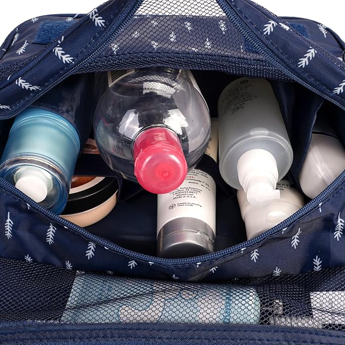 Narwey Small Hanging Travel Toiletry Bag for Women, Travel Bag for Toiletries, Makeup Bag Organizer Make Up Bags Cosmetic Bags for Girls - Image 3