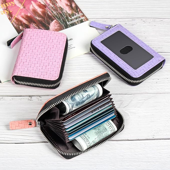 Credit Card Wallet, RFID Card Case Wallet, Zipper Card Cases Holder for Men Women, RFID Blocking, KeyChain Wallet, Compact Size Card Organizer Case for Women - Image 8