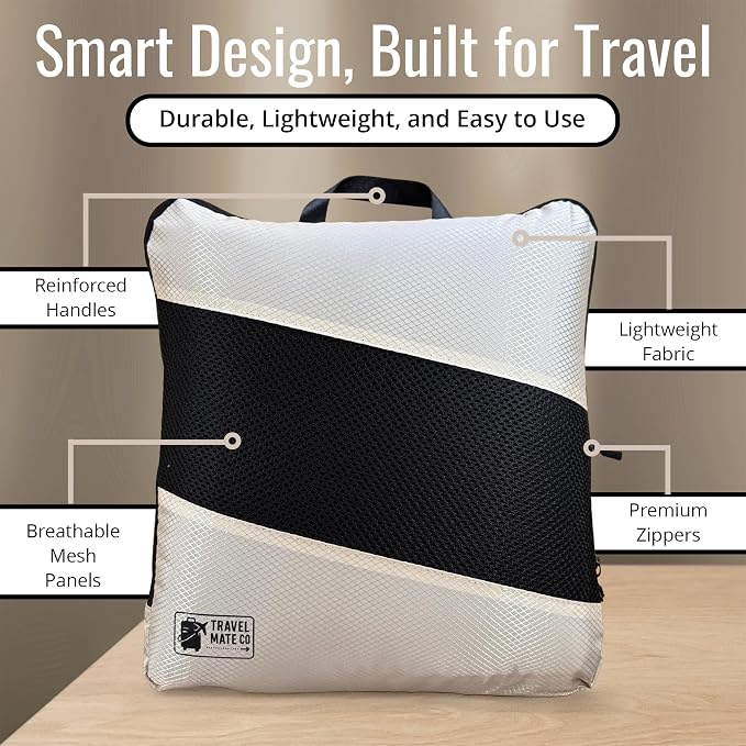 Packing Cubes for Suitcases 6 Set - Expandable Travel Packing Cubes for Luggage with Shoe Bag, Laundry Bag & Toiletry Bag - Lightweight Compression Luggage Organizer Bags for Travel (3 Sizes S/M/L) - Image 3