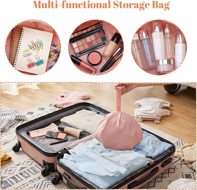 SHENLIU Travel Underwear Organizer Bag for Women, Portable Multi-Compartment Underwear Travel Cubes for Bras Lingerie, Luggage Packing Organizer for Suitcase Carry-Ons(Pink) - Image 5