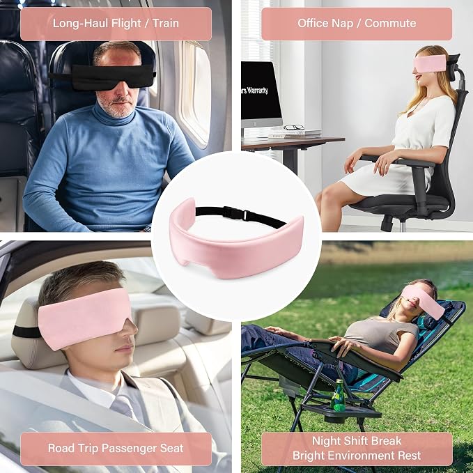Airplane Eye Mask Head Holder, Double-Sided Sleep Support Soft | Double-Sided Design, Travel Pouch Included, For Airplane & Car And Office Chair,Sleep Holder,Airplane Head Strap For Sleeping - Image 5