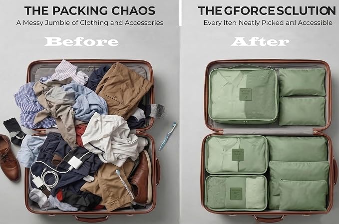 GForce 6 Piece Deluxe Traveling Set in Dill Green - Image 5