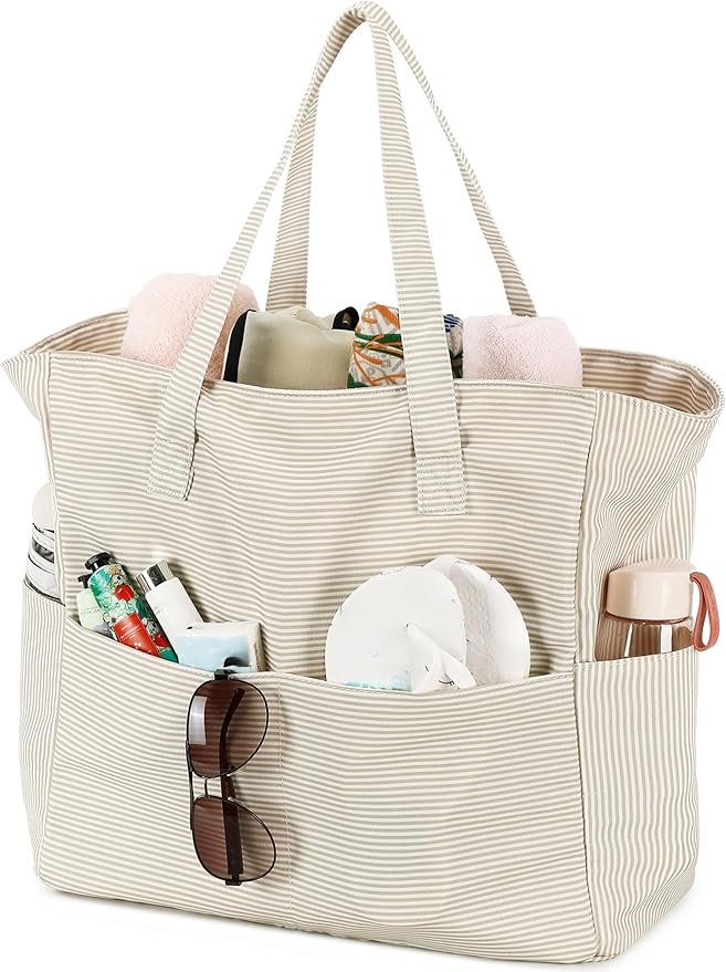 LEDAOU Beach Bag Waterproof Sandproof Women Beach Tote Pool Bag with Zipper for Swim Gym Grocery Travel with Wet Pocket | Sandproof by LEDAOU
