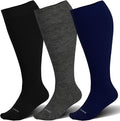 LEVSOX Wide Calf Compression Socks for Women&Men Plus Size 15-20mmHg Knee High Large Support Stockings for Circulation by Levsox