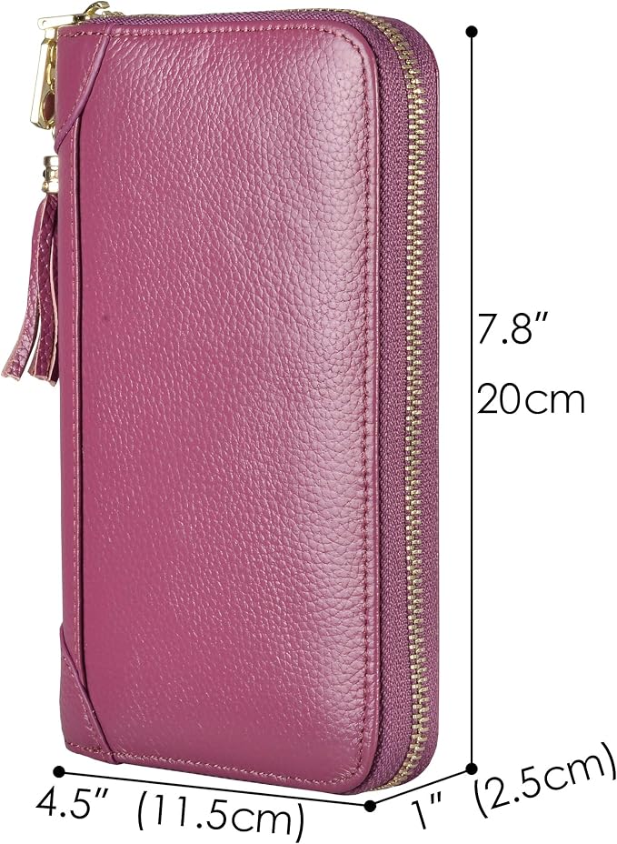 Easyoulife Credit Card Holder Wallet Womens Zipper Leather Case Purse RFID Blocking - Image 5